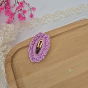 Różowa spinka szydełkowa 4cm- ozdoba do włosów