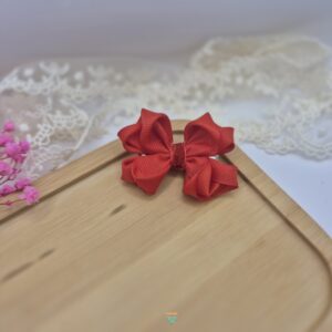 Spinka do włosów- kokarda czerwona z welurem