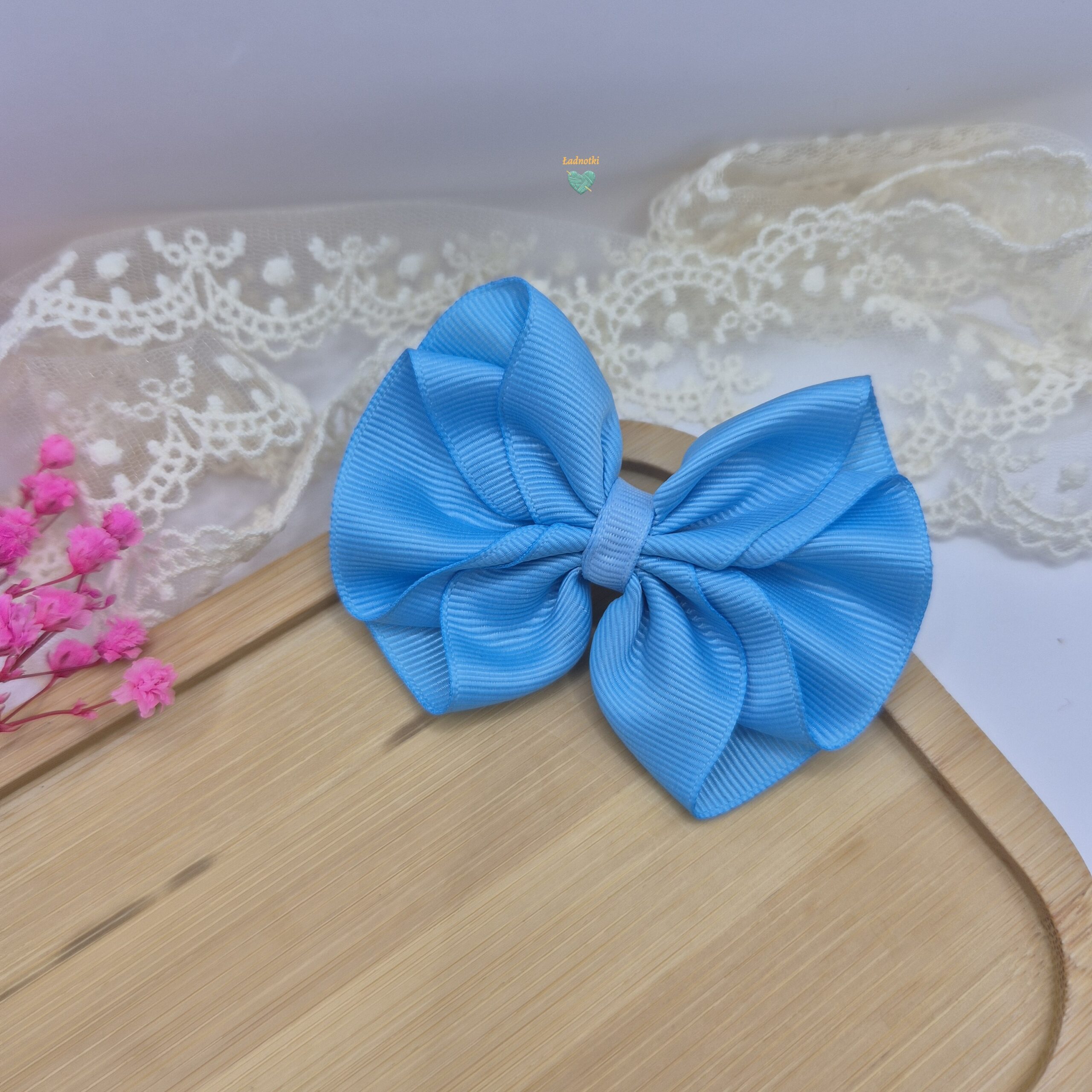 Spinka do włosów - kokarda niebieska